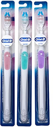 Oral-B Gum Care Extra Soft Toothbrush for Sensitive Teeth and Gums, Compact Small Head, (Colors Vary) - Pack of 3