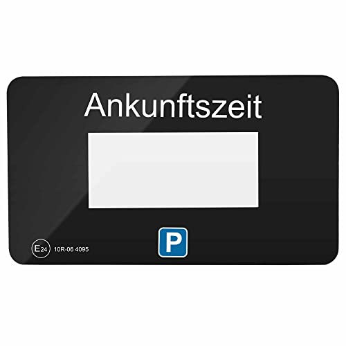 Parkwächter V1 Klebepads mit Parkscheiben-Folie für die elektronische Parkscheibe, 2 Stück, deutsch, schwarz
