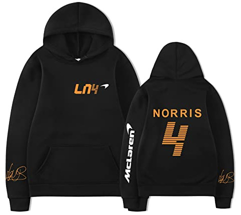 TYI Unisexe Lando Norris Sweat à Capuche Harajuku Cartoon Hip Hop Vêtements De Mode F1 Racing Fans Hommes/Femmes Hoodie (S - 3XL) (15,S)