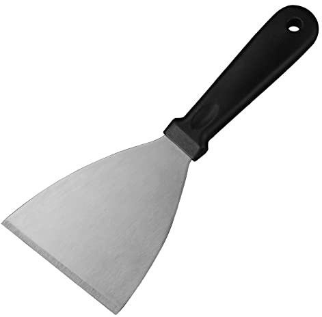 Norhogo Spatola Triangolare professionale, Raschietto tagliapasta con manico, lama in acciaio inox, manico in polipropilene, 12 cm x 12 cm