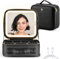 OMIRO Travel Makeup Bag with Large Light Up Mirror, Cosmetic Organiser Train Case with Adjustable Compartment, Gift for Women (Small)