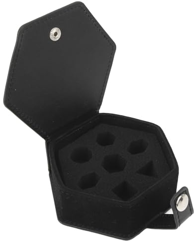 Vassoio Portatile per Scatola Porta Dadi Esagonali Custodia da Viaggio in Pelle PU Nera per Serate di Gioco Elegante e Sicura
