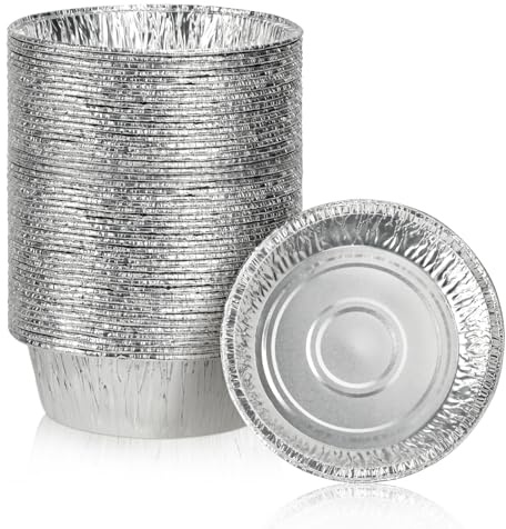 Oopsu 200 Pack 4 Round Tart Pie Foil Pans Disposable Pans Aluminum Foil Tart & Pie Tins Pans for Baking,Cooking,Storage or Reheating