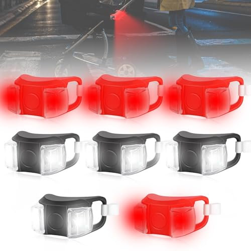 8 Stück Kinderwagenlicht Silikon, Wasserdichte LED Silikonleuchten Kinderwagenlicht mit 3 Leuchtfunktionen, Kinderwagen Licht LED Silikon, Kinderwagen Beleuchtung für Kinderwagen Alle Outdoor