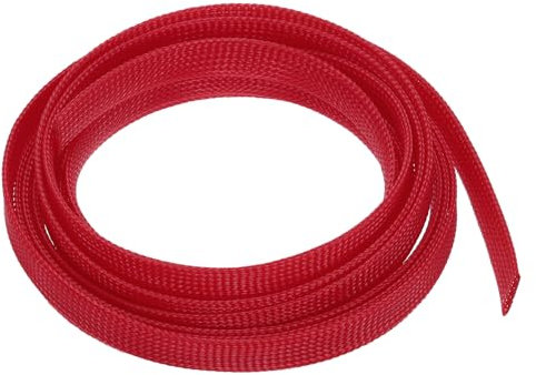 sourcing map Expandable Sleeving,1/2-inch 10ft Cable Sleeve, Red