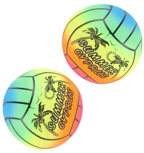 Toddmomy 2pièces Ballon De Volley-Ball Gonflable pour Garçon Fille Terrain De Volley-Ball Gonflable pour Piscine Jeu De Balle Colorée
