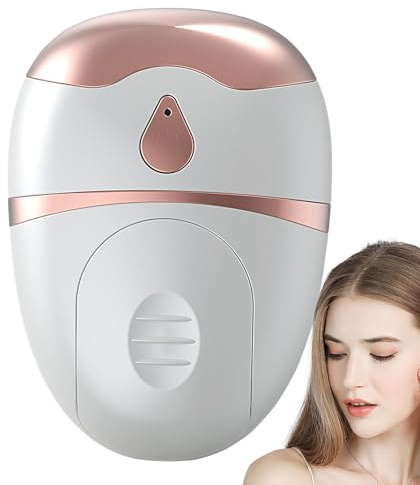 Masajeador de ojos con calor – Masajeador de ojos para relajación facial, pulverización de vibración, deshinchado, portátil, 2 modos, herramienta de cuidado de la piel para hinchazón, cuidado facial