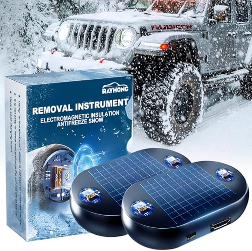 2 pcs Electromagnetic Snow Removal, De Icer Spray for Car, Electromag Snow-Melter Car Deicer, Electromag Antifreeze Snow Removal Device, Car Defroster Antifreeze Deicer, Fast Efficient Cars Defroster