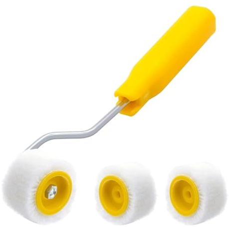 Mini Rullo per Pittura 2 cm con 2 Rullo per Pittura Strumento per Pittura dei Bordi Mini Rullo per Ritocchi Parete in Lana Piccoli Utensili per Pitturare e Riparare Bordi o Angoli
