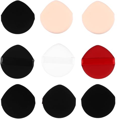 Mobestech 9pcs Éponges de Beauté en Polyester pour Maquillage du Teint, Coussin Poudre Visage et Corps, Utilisation Humide et Sèche, Accessoires Indispensables pour Maquillage