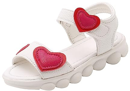YIzdegg Children's Summer Shoes Girls Sandals Boys Girls Sandals Soft Soles Hiking Sandals Non-Slip Trekking Sandals with Adjustable Buckle Barefoot Shoes for Sports Outdoor Summer, White, 5 UK Child