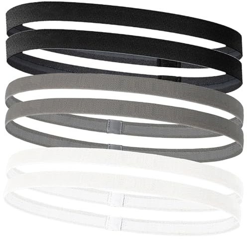 6 Pcs Mens Headband, Elastic Headbands for Women, Headband Sports