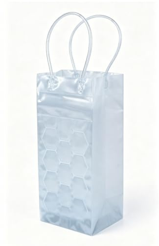 Ejoyous Frysbara Gel-vinkylpåsar, 2-pack PVC Vinkylare med Läckagesäker Design och Handtag, Passar Vit Champagne eller Mousserande Flaskor, för Fester med Picknick (Vit)