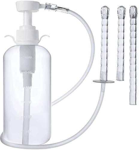 Enlove Intimdusche Analdusche Männer Anal Dusche Anal und Vaginaldusche Einlauf Einlaufset für Darmeinlauf Klistierspritze Klistier Irrigator Hygienedusche Shower Pumpflasche für Frauen (600ML)
