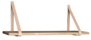 House Nordic Wandregal Forno Leder Natur/Braun 80 cm Holz Regal