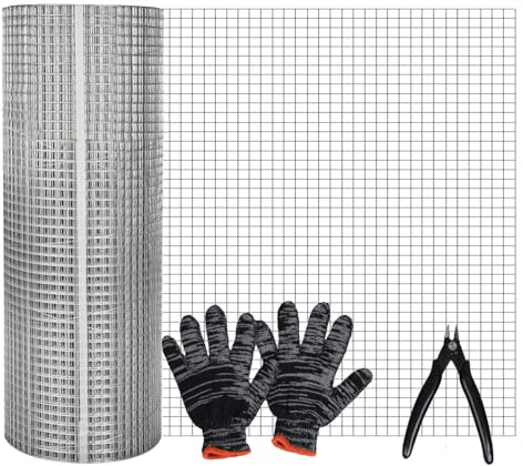 Drahtgitter Feinmaschig, Wühlmausgitter für Hochbeet, Maschendraht Rolle Verzinkt, Maschenweite 6 mm, Drahtgeflecht als Hasendraht Volierendraht kaninchendraht Hühnerdraht hasengitter ﻿ (20cm x 6m)