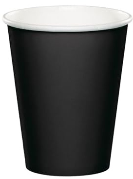 DOT Horeca Solutions - Bicchiere cartoncino Nero 250 ml (9 oz) – 50 pz - Bicchieri da Asporto - Ideale per Catering e Buffet Bevande Fredde e Calde caffè Cappuccino tè Tisana