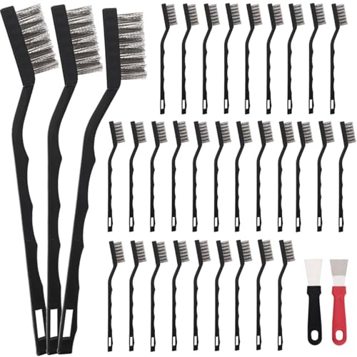 30 PCS Mini Wire Brush Stainless Steel Brush SetïŒMasonry Brush Wire Bristle