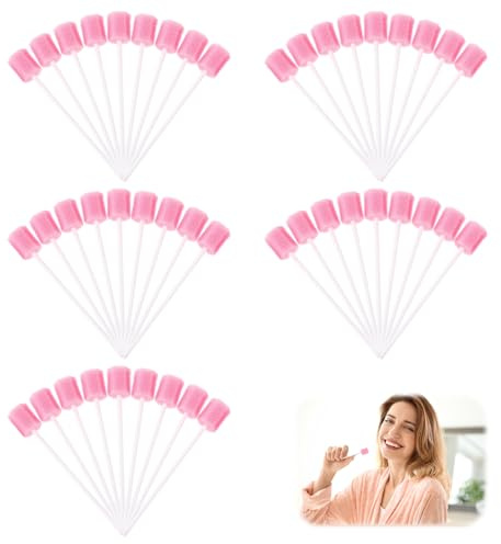 100 tamponi con spugna su un bastoncino, kit per la cura dentale, strumento per la pulizia dei denti, tamponi in spugna per l'igiene orale, adatti per strumenti di pulizia dei denti per persone e