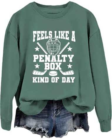 JWVEL Feels Like A Penalty Box Kind Of Day Sweatshirt Feels Like A Penalty Box Kind Of Day Shirt Funny Hockey Hoodie