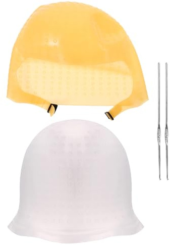 minkissy Cappuccio per Schiariture in Silicone Riutilizzabile con Ago e Gancio, Strumenti per Saloni di Bellezza, 2 Pezzi, per Evidenziare