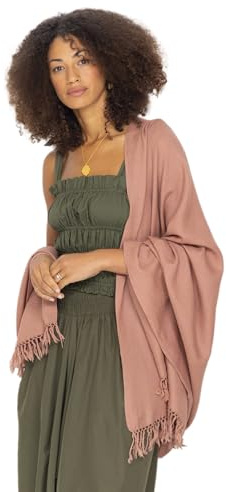 likemary Pashmina Shawls and Wraps - Large Merino Wool Blanket Scarf for Women - Handmade Travel, Meditation & Festival Wrap - Blanket Scarf Dusty Pink Shawl