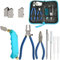 BUYGOO Professional Glass Cutter Tool Kit - Heavy Duty Glass Running Pliers and Breaker Grozer Pliers, Pistol Grip Glass Cutter with 3 Cutter Heads, Oil Dropper, Sculpture Pen and Screwdriver, Bag