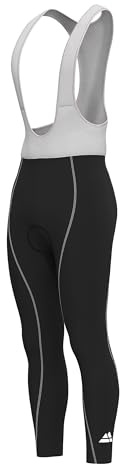 DANISH ENDURANCE Cykelbyxor med Bib, 3D Sämskskinnsfoder, Kompressionspassform, för Herr, 1-Pack, Svart/Grå, S