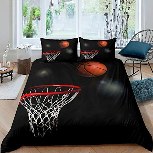 Homemissing Set di biancheria da letto 3D con copripiumino sportivo per letti singoli e matrimoniali, ideale per ragazzi, ragazze e bambini atleti