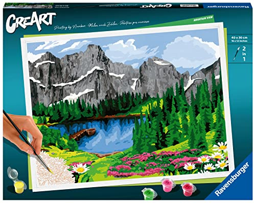 Ravensburger CreArt Mountain View Paint by Numbers Kit for Adults - 20155 - Painting Arts and Crafts for Ages 14 and Up