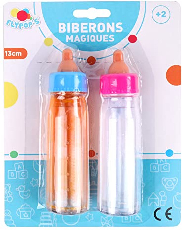 FLYPOP'S – 2 magiska flaskor – rollspel – 011595LIN – flerfärgad – plast – dockvård – Bibi – barnleksak – baby – 13 cm x 3,5 cm – från 2 år, flerfärgad