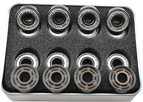 Juwaacoo 16 Stück 608 ABEC-11 6 Perlen Keramik Skateboard Kugellager Skate Kugellager Lange Boardlager
