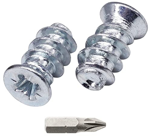 SKIR'CO (100 st) Förzinkade euroskruvar 6,0 x 11,5 mm, Lådlöparskruvar, platt försänkt huvud, gångjärnsskruvar
