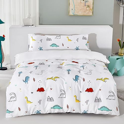 HOMEYA - Juego de Funda Nórdica Infantil para Cama 105 de 3 Piezas - Funda Edredón 160x220, 1 Funda de Almohada 45x70 y Bajera Ajustable 105x190x18, 100% Poliester, Suave y Transpirable