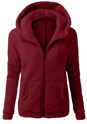 2025 Chaquetas de Felpa Suave para Mujer Cálida Cremallera Abrigo con Capucha Casual Suéter Ligero y Cómodo Sweatshirt Hoodie Talla Grande Rapa Mjuer Invierno Blusas Tops Cazadora Jersey
