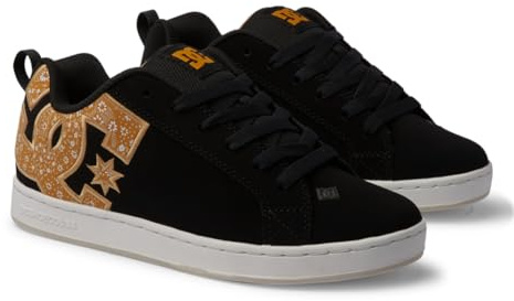 Dc Shoes Women's Court Graffik Sneaker, Black Gold, 6 UK