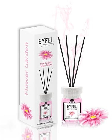 EYFEL Vass diffusorer för hem – blomma trädgård doftspridare set 120 ml oljediffusor pinnar, badrumsdiffusor, hemdofter, doftpinnar, heminredning