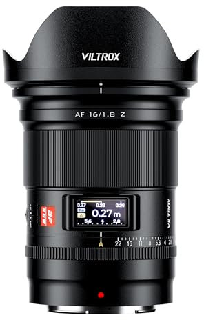 VILTROX AF 16mm F1.8 Vollformat-Objektiv für Nikon Z-Mount, Auto Focus 16mm F/1.8 Z Weitwinkelobjektiv für Nikon Z-Mount Z7 Z7ii Z8 Z8ii Z9 Zf