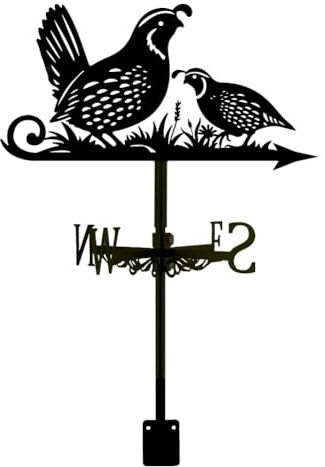 SUPERDANT Wachtel Wetterhahn Wachtel Wetterfahne Aus Metall Schuppen Weather Vane Tiermotiv Wetterfahnen Mit Vögeln Weathervane Gartendekoration Für Bauernhaus Garten Außenbereich Hof Dach Schuppen