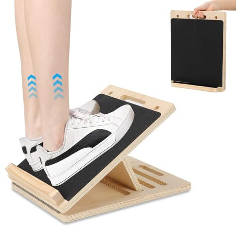 Professionelles Schrägbrett aus Holz, Verstellbares Wadendehner, Langlebig mit Rutschfester, Tragbares Slant Board, Wadentrainer Wadenstrecker für Wadenstreckung Fitnessstudio und Outdoor