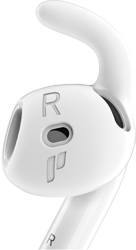 Proof Labs 4 Pairs for AirPods 4 Ear Hooks Covers [Added Storage Pouch] Anti Slip Ear Tips Accessories Compatible with Apple AirPods 4th Generation (White)