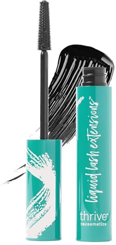 Thrive Causemetics Thrive Mascara, Liquid Lash Extensions Mascara, Tubing Mascara Lengthening, Volumizing & Curling, Smudge Proof, Washable, No Clumping or Flaking, Vegan, Brynn (Rich Black)