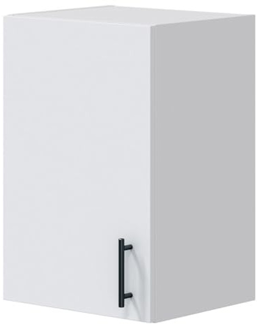 PEGANE Meuble à Suspendre, Meuble Haut de Cuisine Mural avec 1 Porte Coloris Blanc Brillant - Hauteur 59 x Longueur 40 x Profondeur 34 cm