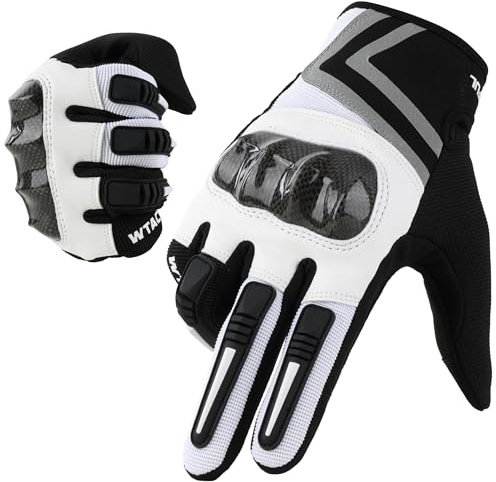 WTACTFUL - Guantes de motocicleta para hombres y mujeres, guantes de moto de suciedad con visualización táctil de dedo completo, transpirables para equitación, motocross, carreras de carretera