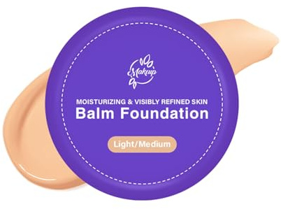 Balm Foundation for Mature Skin, Hydrating Coverage Foundation Balm Buildable Medium Coverage, Age-Defying Hydrating Cream Concealer for Older Women (Dark Tan)