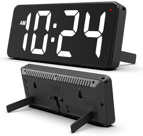 DASIAUTOEM Digital väggklocka bordsklocka, digital klocka vägg klocka med stora siffror, digital väggklocka 9 tum stor display, 12/24H väggklocka utan tickande ljud med vardagsrum, sovrum, klassrum
