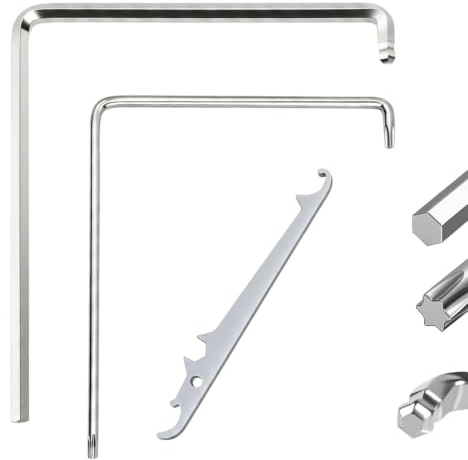 Juego de 3 herramientas de ajuste de ventana, llave de ajuste de ventana de acero de alta calidad y llave de rodamiento de esquina para herrajes de ventana, llave Allen de 4 mm para puerta de balcón