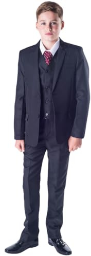 Pojkar 5 delar svart klassisk kostym bröllopssida pojke outfit - 3-6 m till 14 år, BLÅ, 9-12 månader