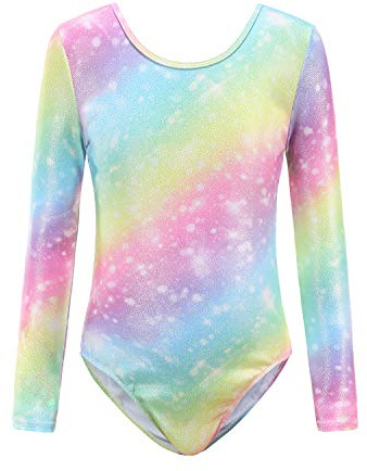 Sinoem Gymnastikanzug Kinder Mädchen Langarm/Ärmellos Turnanzug Ballettröckchen Kleid Trikotanzug Tanz Kleid Gymnastik träning danskläder gymnastikbody blå/lila/rosa