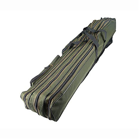 Angeltasche Tragbare Angelbeutel Falten Angelrute Hülle Angelausrüstung Angelegenheit Tasche Carrier Canvas Pole Aufbewahrungstasche 120cm/ 130 cm / 150 cm Angelrutenkoffer ( Color : 150CM 2 Layer )